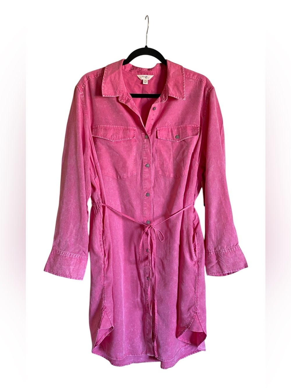 Women’s TERRA & SKY Pink Denim Long Sleeve Dress Size 3X NWT